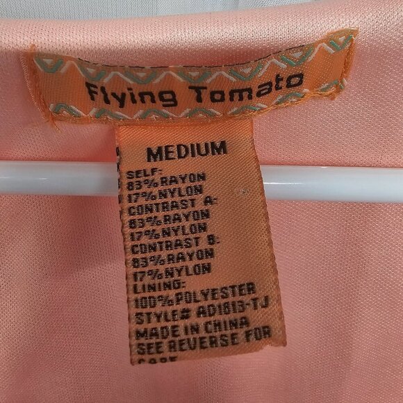 Flying Tomato Pink Orange Sleeveless Maxi Dress Colorblock Boho Festival M - Picture 9 of 11